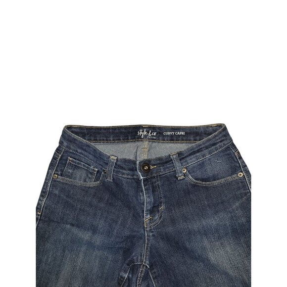 Style & Co Petite Curvy Capri Jeans Womens 2P Dark Wash Denim Spandex comfort‎ - Picture 2 of 6